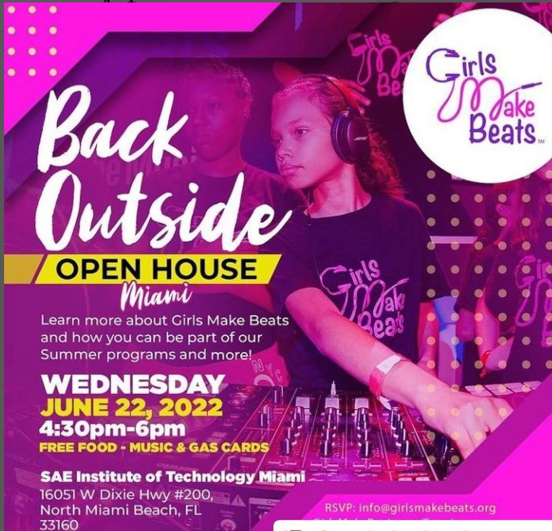 Calling all young girls between the ages of 10-17 years old @girlsmakebeats is hosting an open house on June 22nd, 2022.Where: SAE Institute of Technology MiamiTime: 4:30 PM - 6:00 PMCome learn all about the exciting Girls Make Beats programming, events, learning opportunities, and more️😎🎛RSVP to join at https://www.girlsmakebeats.org/eventsThis was Reposted from @scholarshipmoneyforstudents #girlsmakebeats #miami #music #saeinstitute #florida #femaledjs #girlsrock #musictechnology #openhouse #scholarshipplug